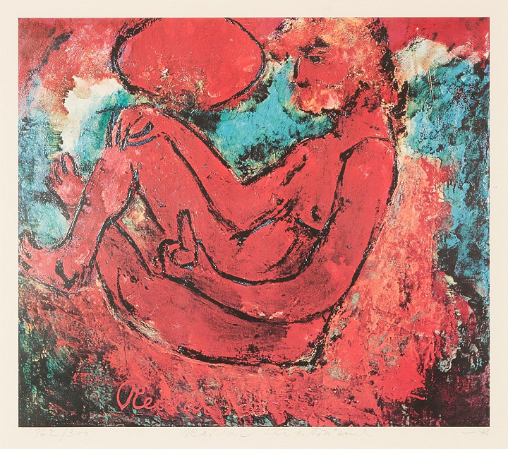 Reidar Särestöniemi, omakuva, grafiikkaa 1971
