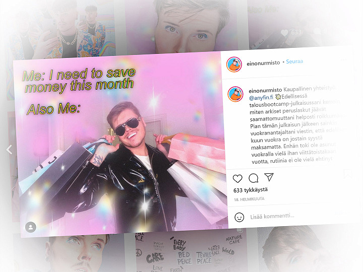 Kuvakaappaus Instagram-postauksesta
